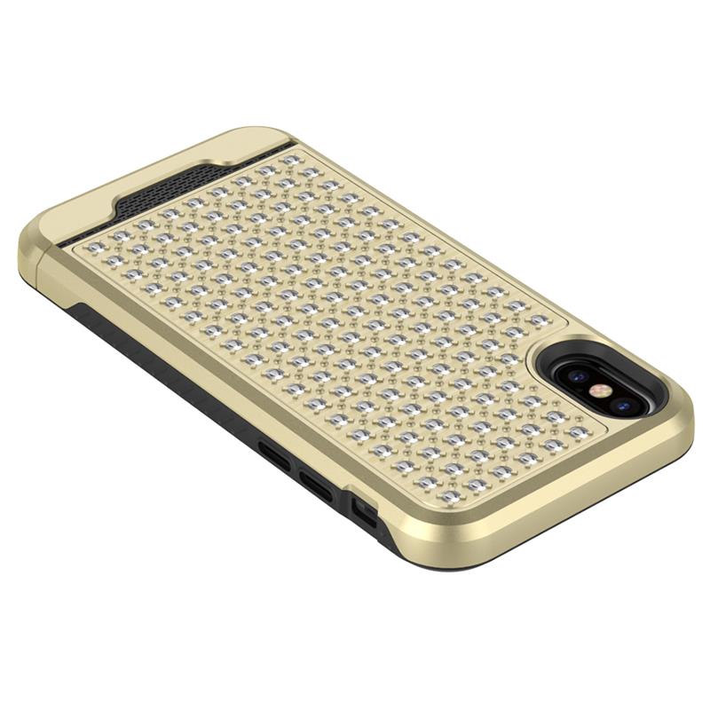 Zizo Star Diamond Hybrid Cover für iPhone X (Gold/Schwarz)