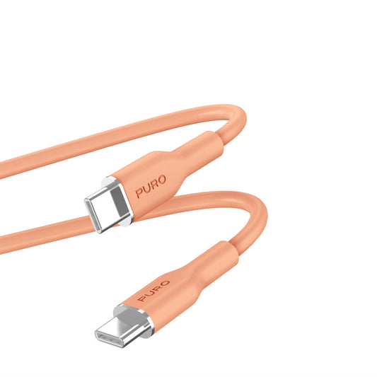 PURO ICON Zachte Kabel - Kabel USB-C naar USB-C 1,5 m (Abrikoos)