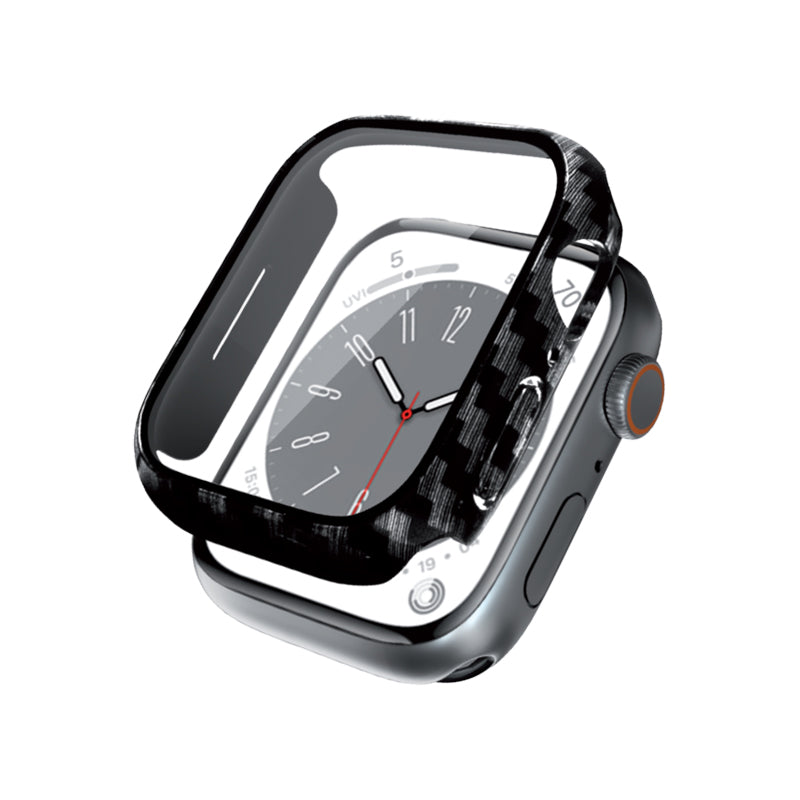 Crong Hybrid Watch Case – Gehäuse mit Glas für Apple Watch 45 mm (Carbon)