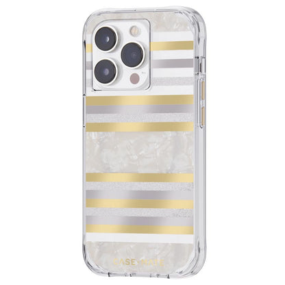 Case-Mate Pearl Stripes MagSafe - Mit Perlmutt verzierte Hülle für iPhone 14 Pro (Pearl Stripes)