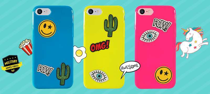 PURO Patch Mania - Case voor Samsung Galaxy A3 (2017) met 5 stickers (geel)