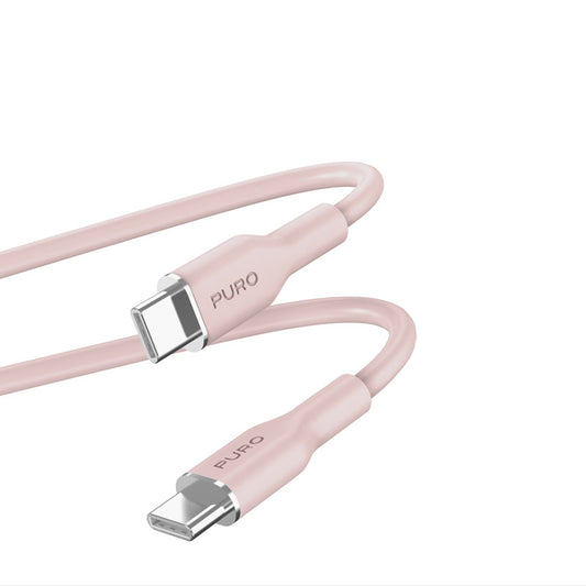 PURO ICON Soft Cable - Kabel USB-C auf USB-C 1,5 m (Dusty Pink)