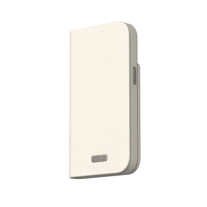 Moshi Overture MagSafe – 3-in-1-Lederhülle mit Klappdeckel für iPhone 15 (Eggnog White)