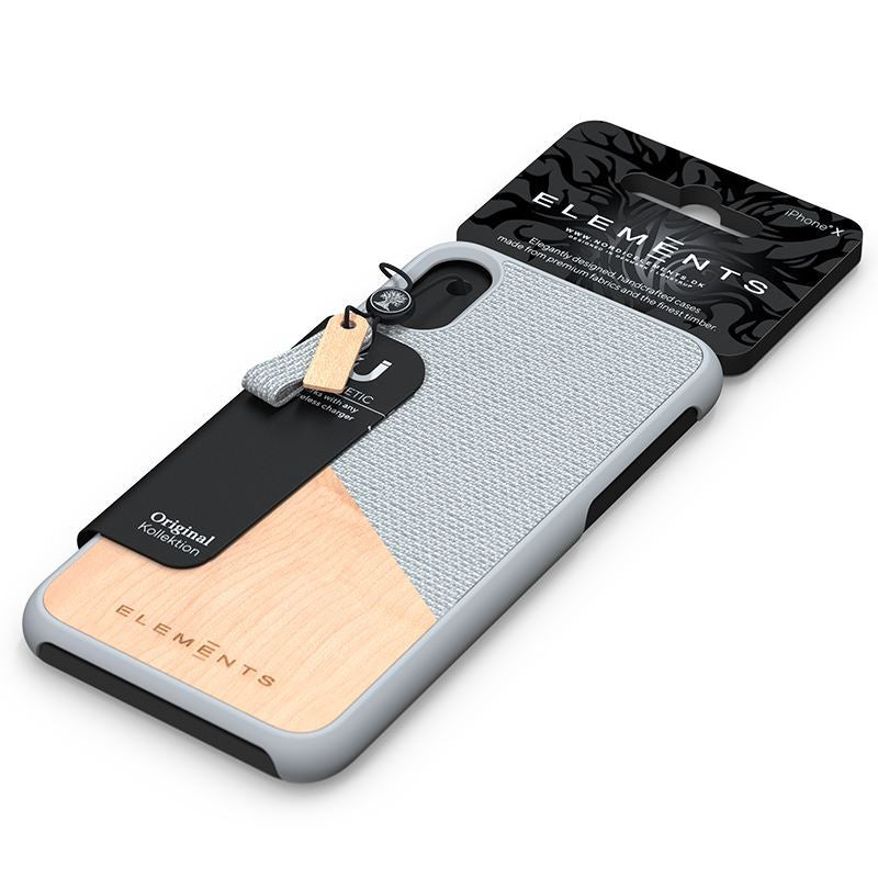 Nordic Elements Original Hel - Case for iPhone Xs Max with real maple wood (Light Grey)