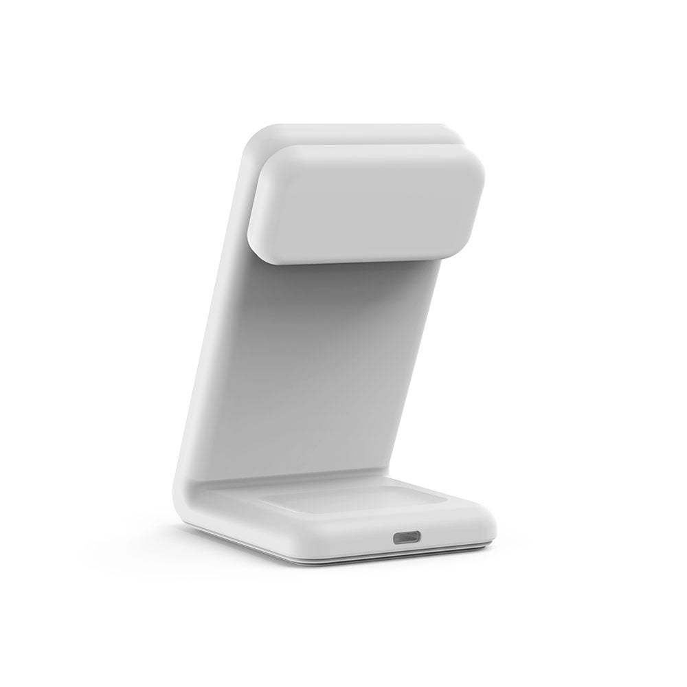 Crong MagSpot Pivot Stand – MagSafe-Ladegerät für iPhone, Apple Watch und AirPods (Schneewittchen)