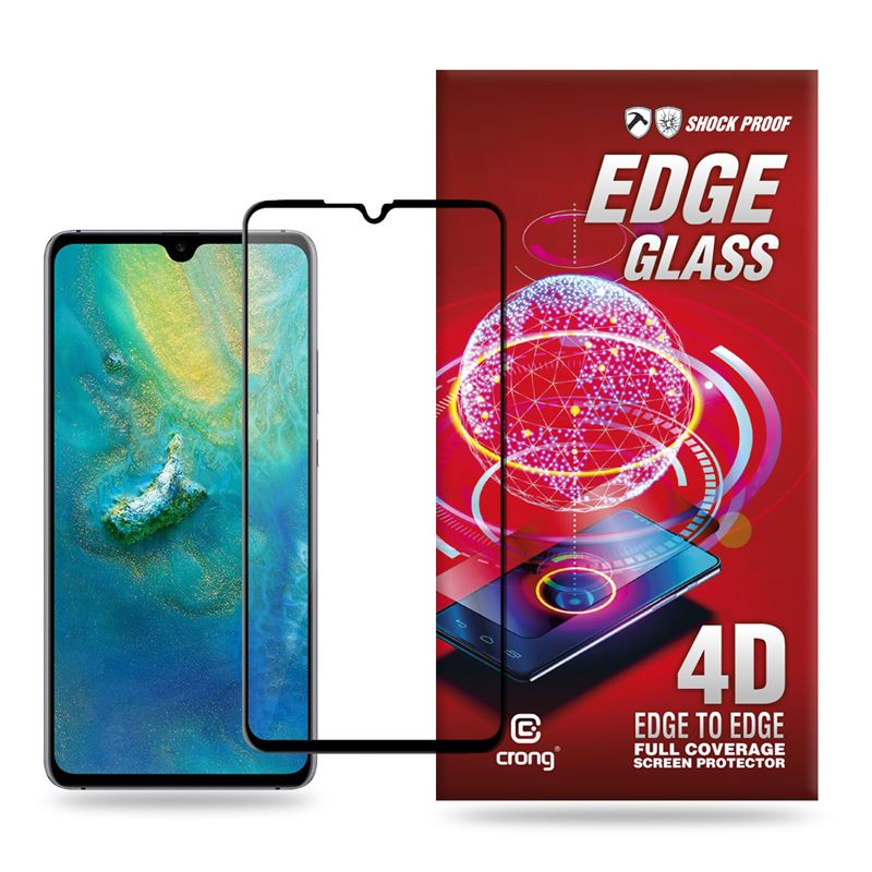 Crong Edge Glass - Full Glue Edge-to-Edge 9H Glass Screen Protector for Huawei Mate 20