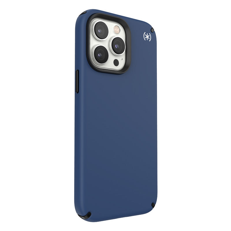 Speck Presidio2 Pro - Case for iPhone 14 Pro Max with MICROBAN coating (Coastal Blue / Black / White)