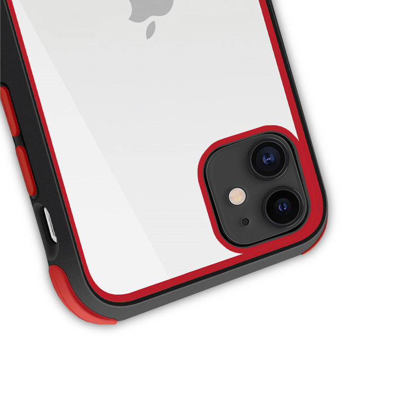 Crong Trace Clear Cover - Hybrid Protective Case for iPhone 11 Pro (Black/Red)