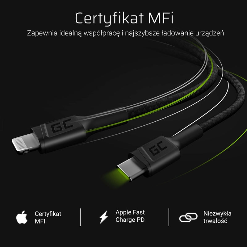 Cable GC Power Stream USB-C - Lightning 100 cm with Power Delivery (Apple MFi Certified)