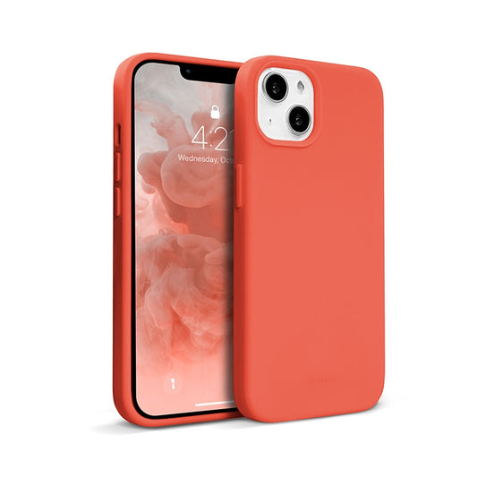 Crong Color Cover Liquid Silicone Case for iPhone 13 (Coral Red)