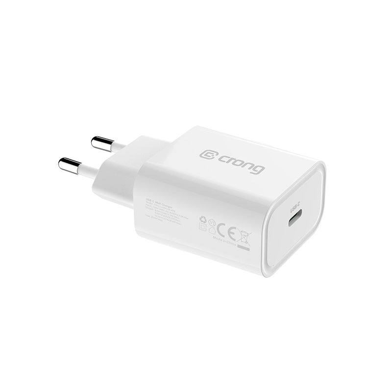 Crong USB-C Travel Charger  Wall charger USB-C Power Delivery 20W (white)