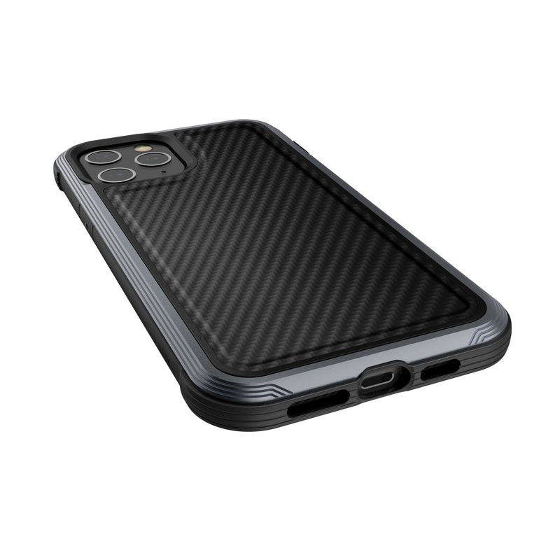 X-Doria Raptic Lux - aluminium behuizing voor iPhone 12 Pro Max (valtest 3m) (zwarte koolstofvezel)