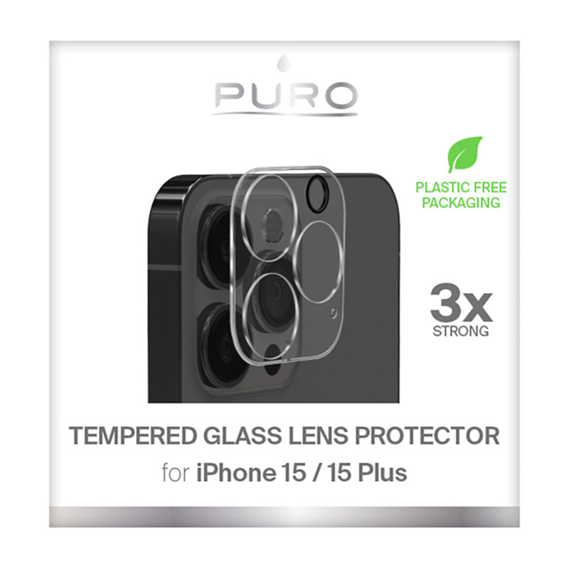 Puro gehard glas cameralensbeschermer - beschermglas voor iPhone 15 / iPhone 15 Plus camera