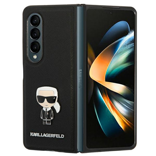 Karl Lagerfeld Saffiano Ikonik - hoesje voor Samsung Galaxy Z Fold 4 (zwart)