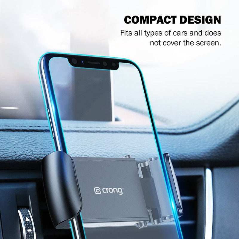 Crong Universal Smart Car Holder - Universal car phone holder 4-6.7" (black)