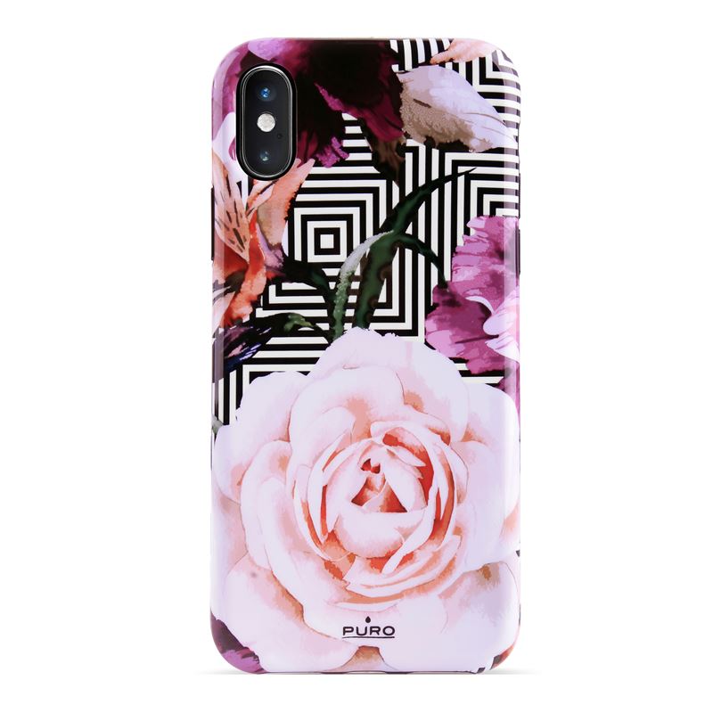 PURO Glam Geo Flowers - Case for iPhone Xs Max (Pink Peonies)