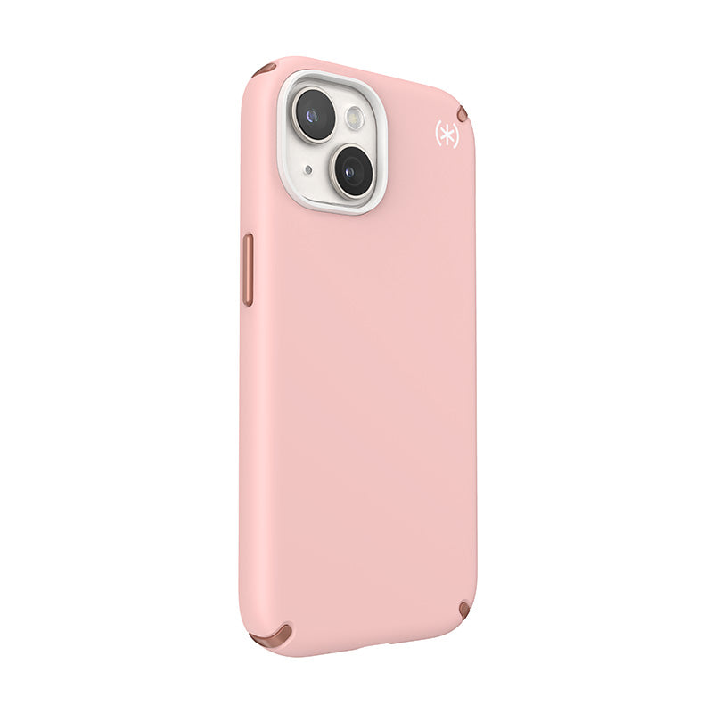 Speck Presidio2 Pro - Case for iPhone 15 / iPhone 14 / iPhone 13 (Dahlia Pink / Rose Copper / White)