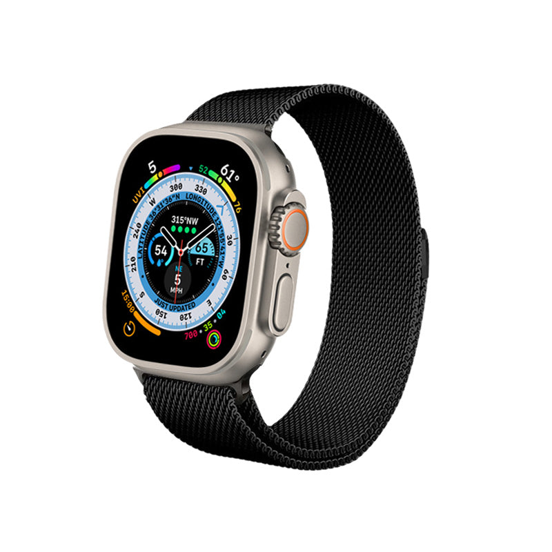 Crong Milano Steel for Apple Watch 42/44/45/49 mm (Black)