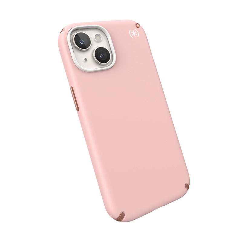 Speck Presidio2 Pro - Case for iPhone 15 / iPhone 14 / iPhone 13 (Dahlia Pink / Rose Copper / White)