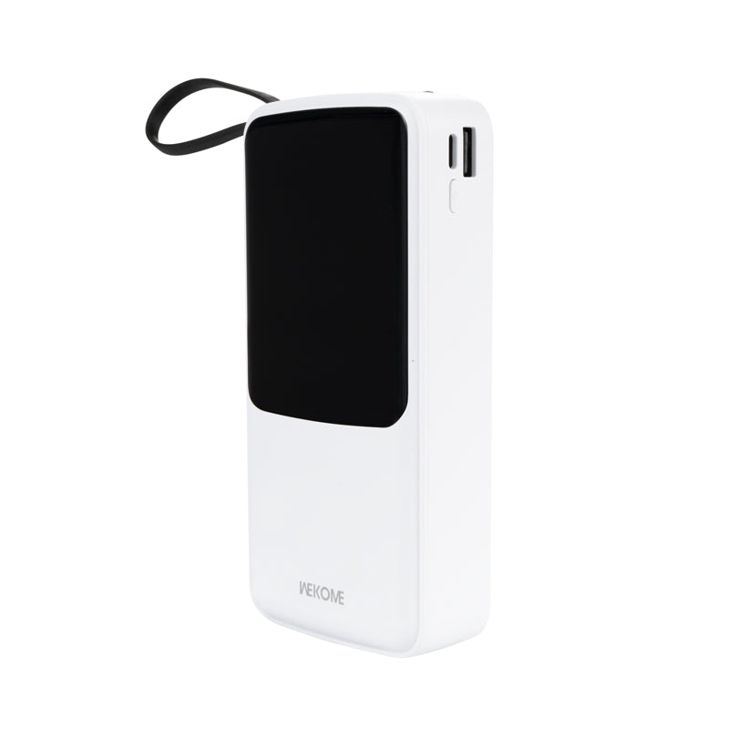 WEKOME WP-10 Pop Digital Series - Powerbank 20000 mAh met ingebouwde USB-C / Lightning / Micro USB + USB-A kabel (wit)