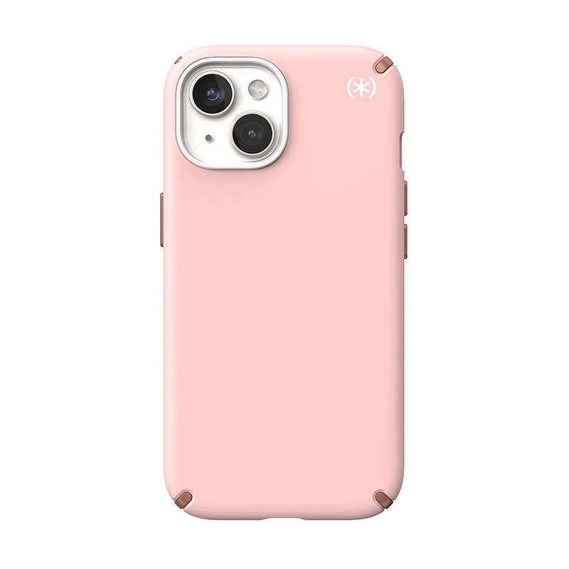 Speck Presidio2 Pro - Case for iPhone 15 / iPhone 14 / iPhone 13 (Dahlia Pink / Rose Copper / White)