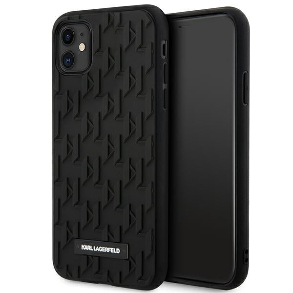 Karl Lagerfeld Monogram 3D Pattern - Case for iPhone 11 (Black)