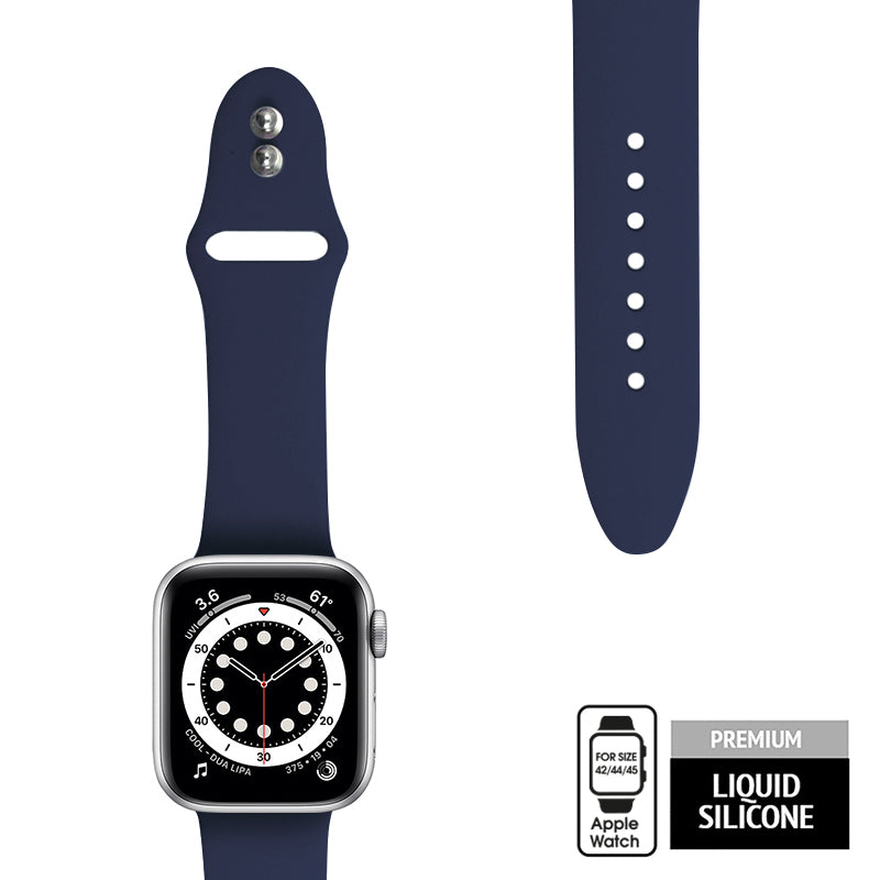 Crong vloeistofband voor Apple Watch 42/44/45 mm (marineblauw)