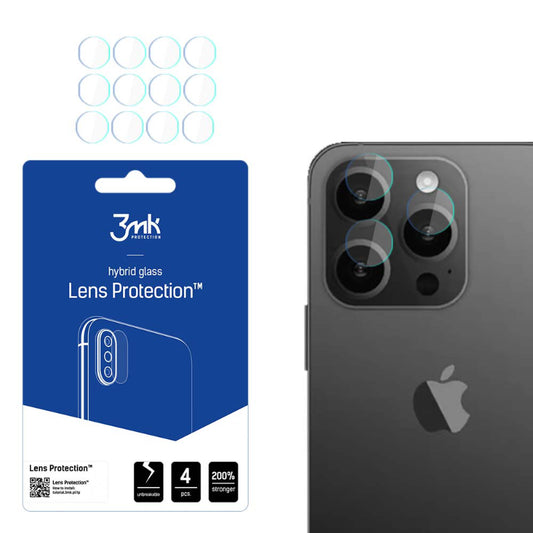 3mk Lensbescherming - Cameralensglas voor iPhone 15 Pro (4 sets)