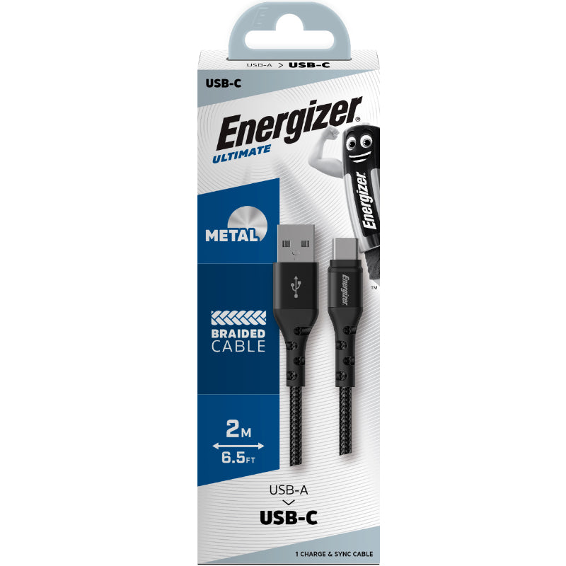 Energizer Ultimate - USB-A-zu-USB-C-Verbindungskabel 2 m (Schwarz)