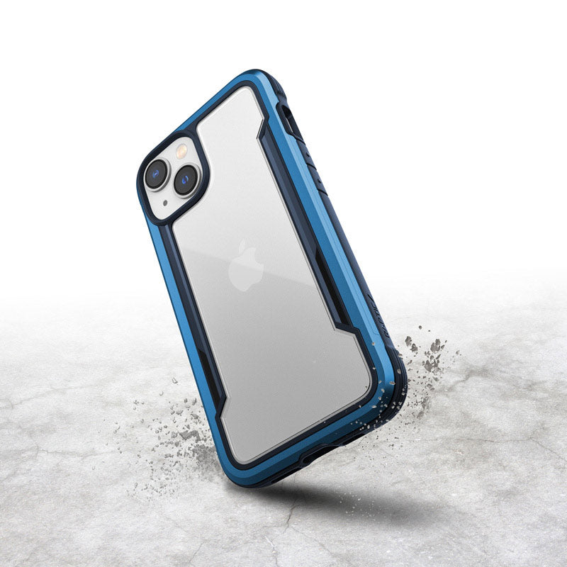 X-Doria Raptic Shield - aluminium hoesje voor iPhone 14 (valtest 3m) (marineblauw)