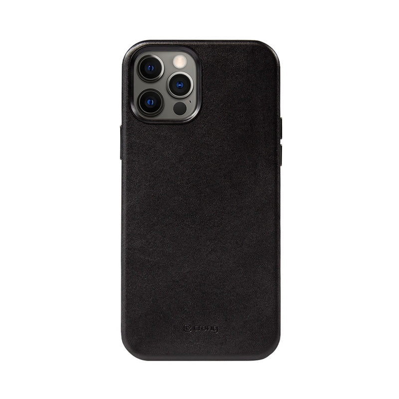 Crong Essential Cover - Leather case for iPhone 12 Pro Max (Black)