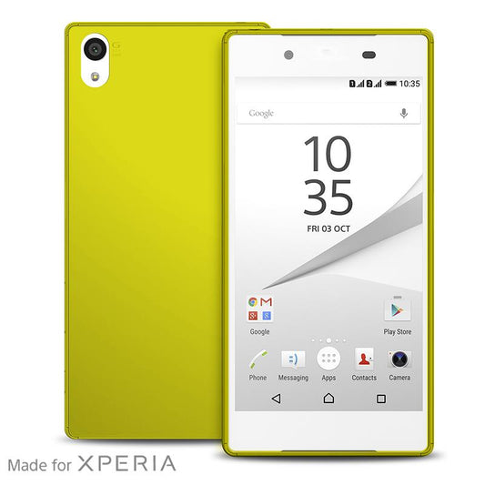 PURO Ultra Slim "0.3" Cover MFX - Set hoesje + folie voor het scherm van Sony Xperia Z5 (limoengroen)