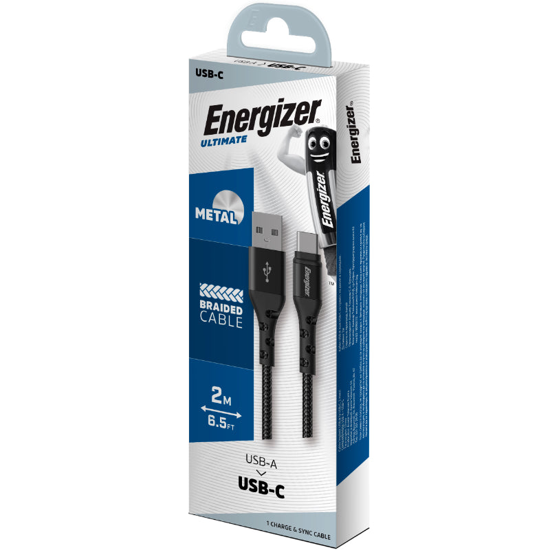 Energizer Ultimate - USB-A-zu-USB-C-Verbindungskabel 2 m (Schwarz)