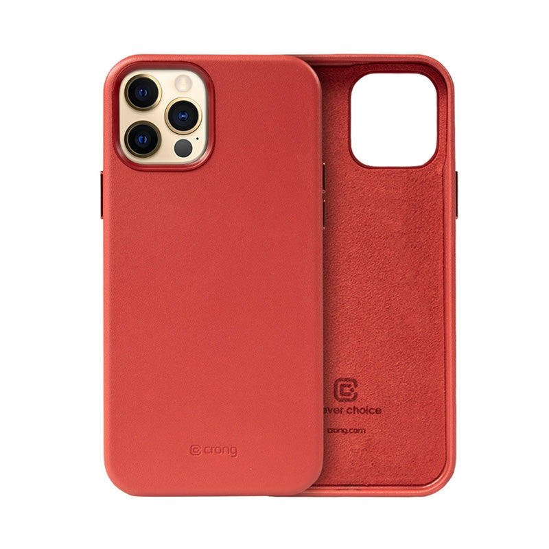 Crong Essential Cover - Leather case for iPhone 12 Pro Max (Red)