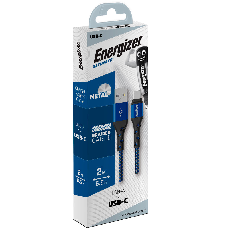 Energizer Ultimate – USB-A-zu-USB-C-Verbindungskabel 2 m (blau)