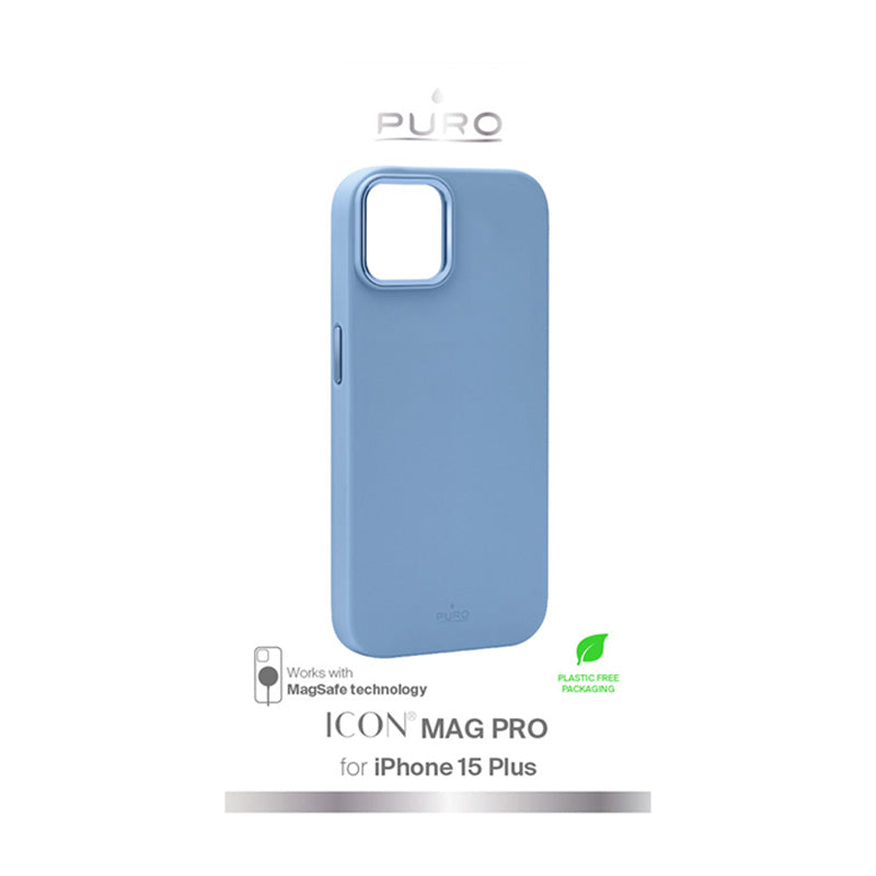 PURO ICON MAG PRO - hoesje voor iPhone 15 Plus MagSafe (lichtblauw)