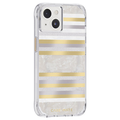 Case-Mate Pearl Stripes MagSafe - Mit Perlmutt verzierte Hülle für iPhone 14 / iPhone 13 (Pearl Stripes)