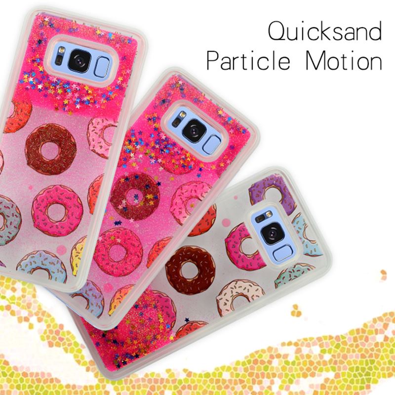 Zizo Liquid Glitter Star-hoesje voor Samsung Galaxy S8+ (Donuts)