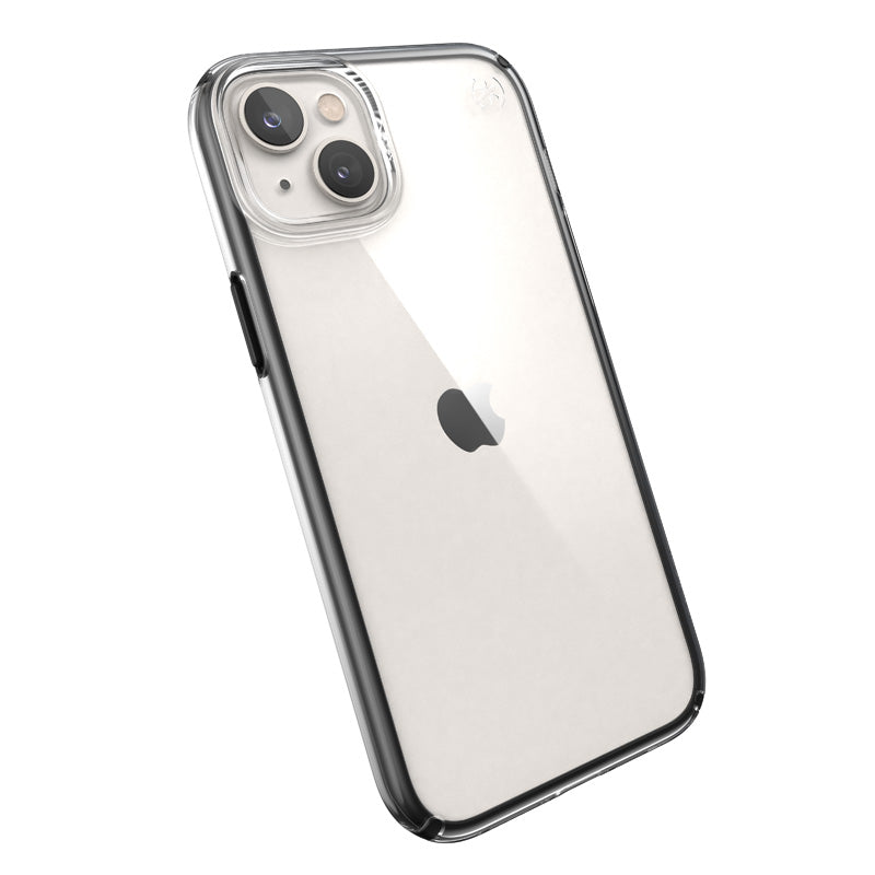 Speck Presidio Perfect-Clear met Impact-geometrie - hoesje voor iPhone 15 Plus / 14 Plus met MICROBAN-coating (helder / zwart)