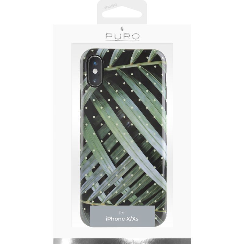 PURO Glam Tropical Leaves - Case for iPhone Xs / X (Brilliant Leaves)