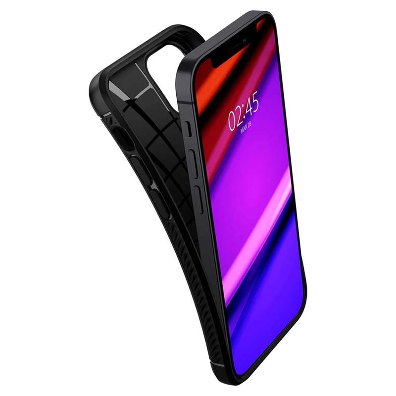 Spigen Rugged Armor - hoesje voor iPhone 12 / iPhone 12 Pro hoesje (zwart)