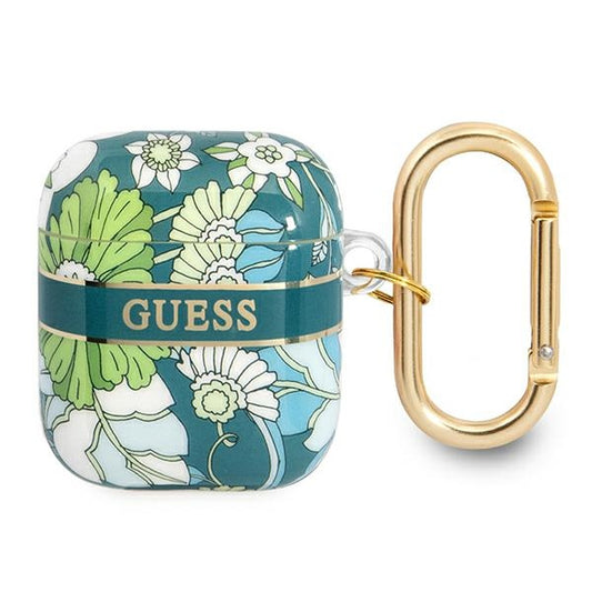 Guess Flower  Case for Airpods 1/2 gen (Green)