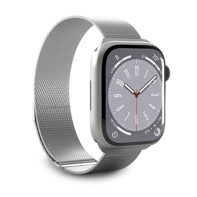 Puro Milanese magnetische band - roestvrijstalen band voor Apple Watch 42/44/45/49 mm (zilver)