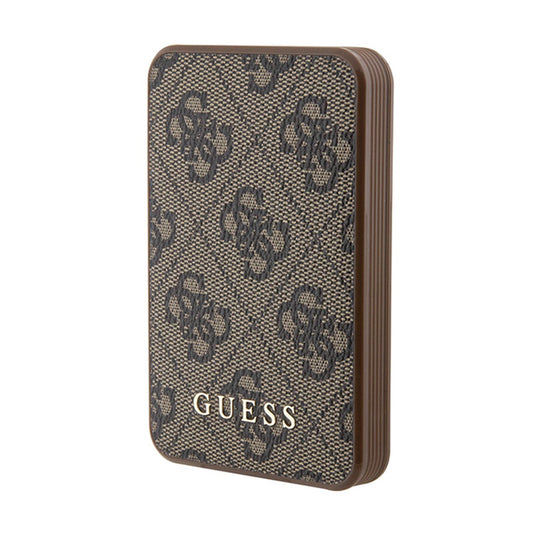 Guess 4G Leder-Metall-Logo - Powerbank 5000 mAh 15W (braun)