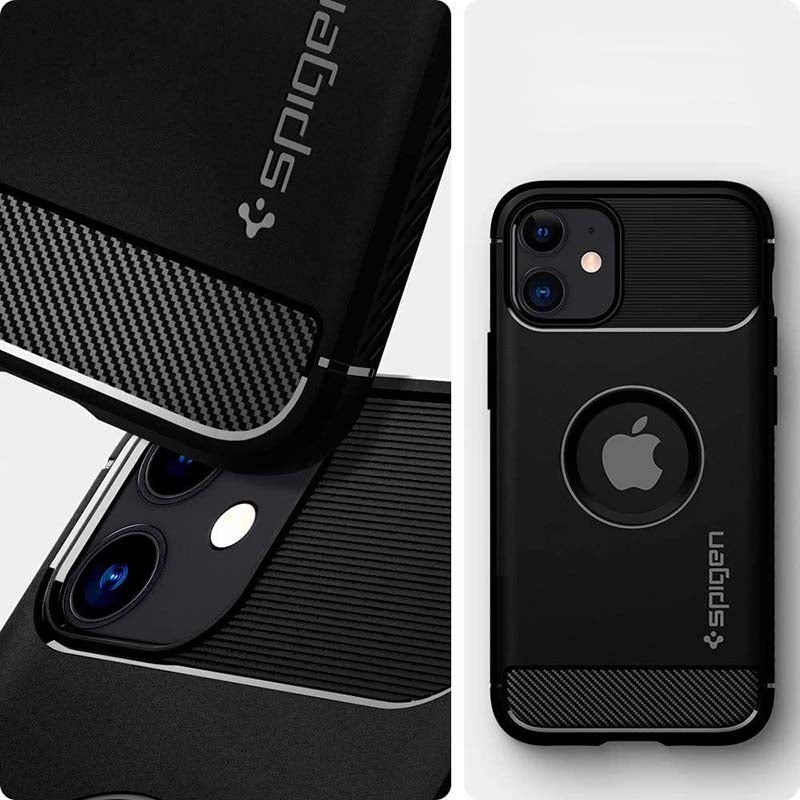 Spigen Rugged Armor - hoesje voor iPhone 12 / iPhone 12 Pro hoesje (zwart)