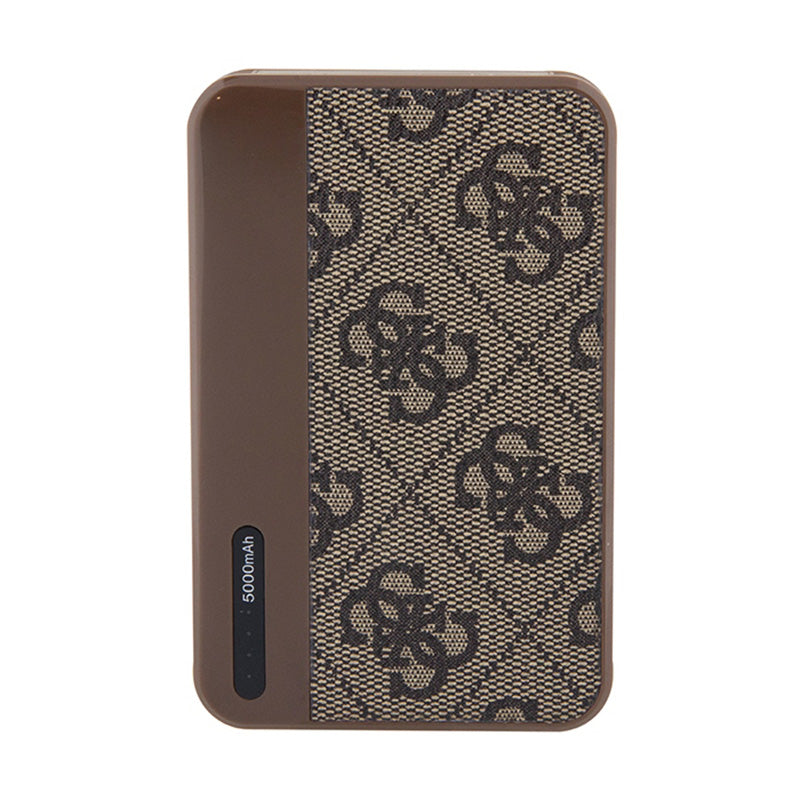 Guess 4G Leder-Metall-Logo - Powerbank 5000 mAh 15W (braun)