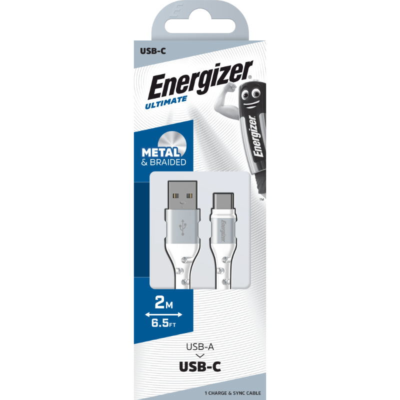 Energizer Ultimate – USB-A-zu-USB-C-Verbindungskabel 2 m (weiß)