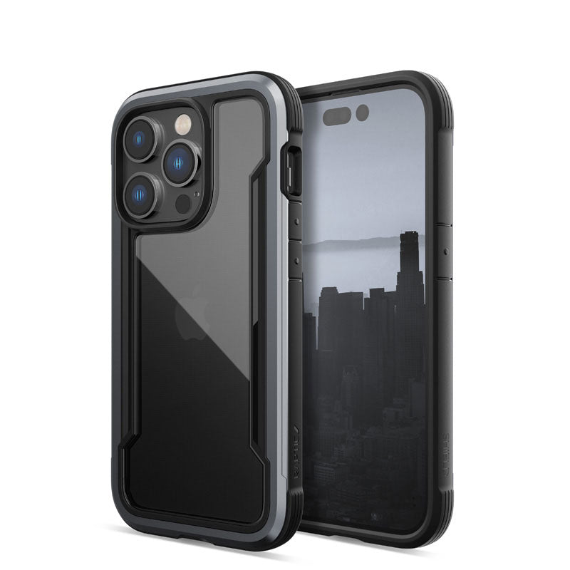 X-Doria Raptic Shield – Aluminiumgehäuse für iPhone 14 Pro (sturzgetestet aus 3 m Höhe) (schwarz)