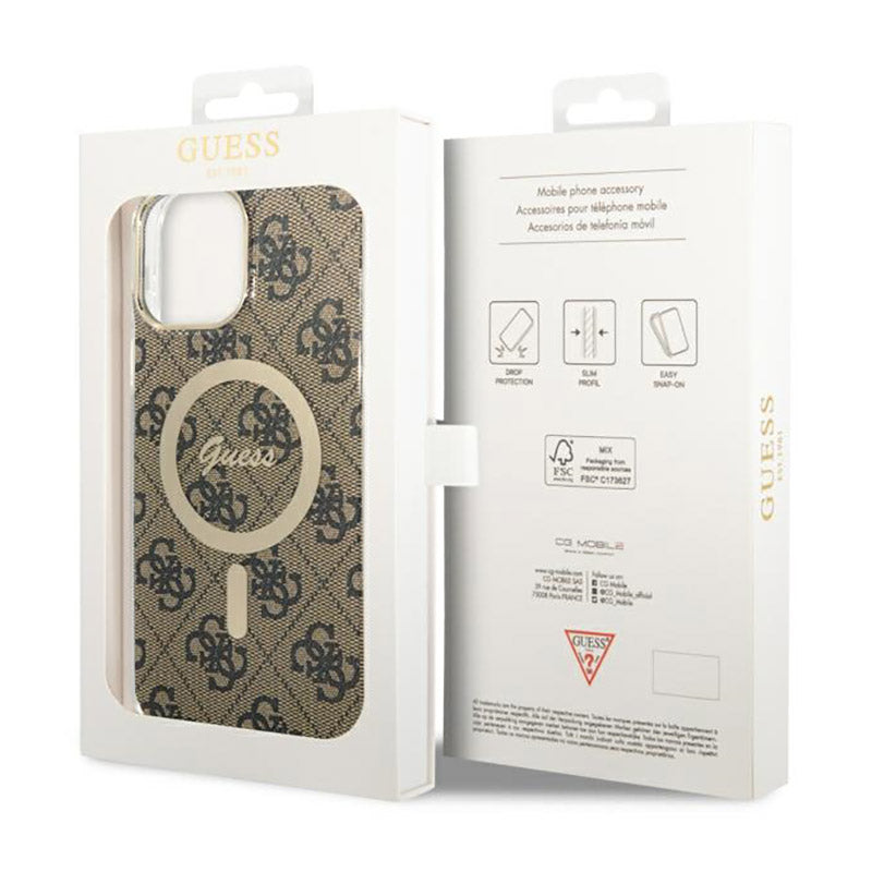 Guess 4G MagSafe - hoesje voor iPhone 13 Pro Max (bruin)