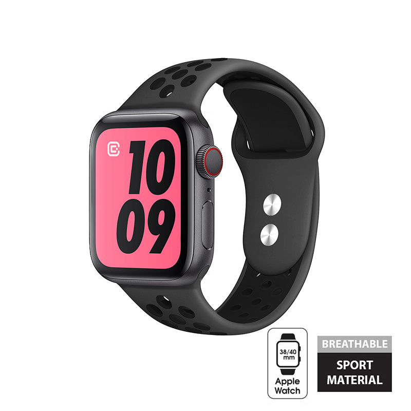 Crong Duo Sport - Band voor Apple Watch 38/40/41 mm (grijs / zwart)